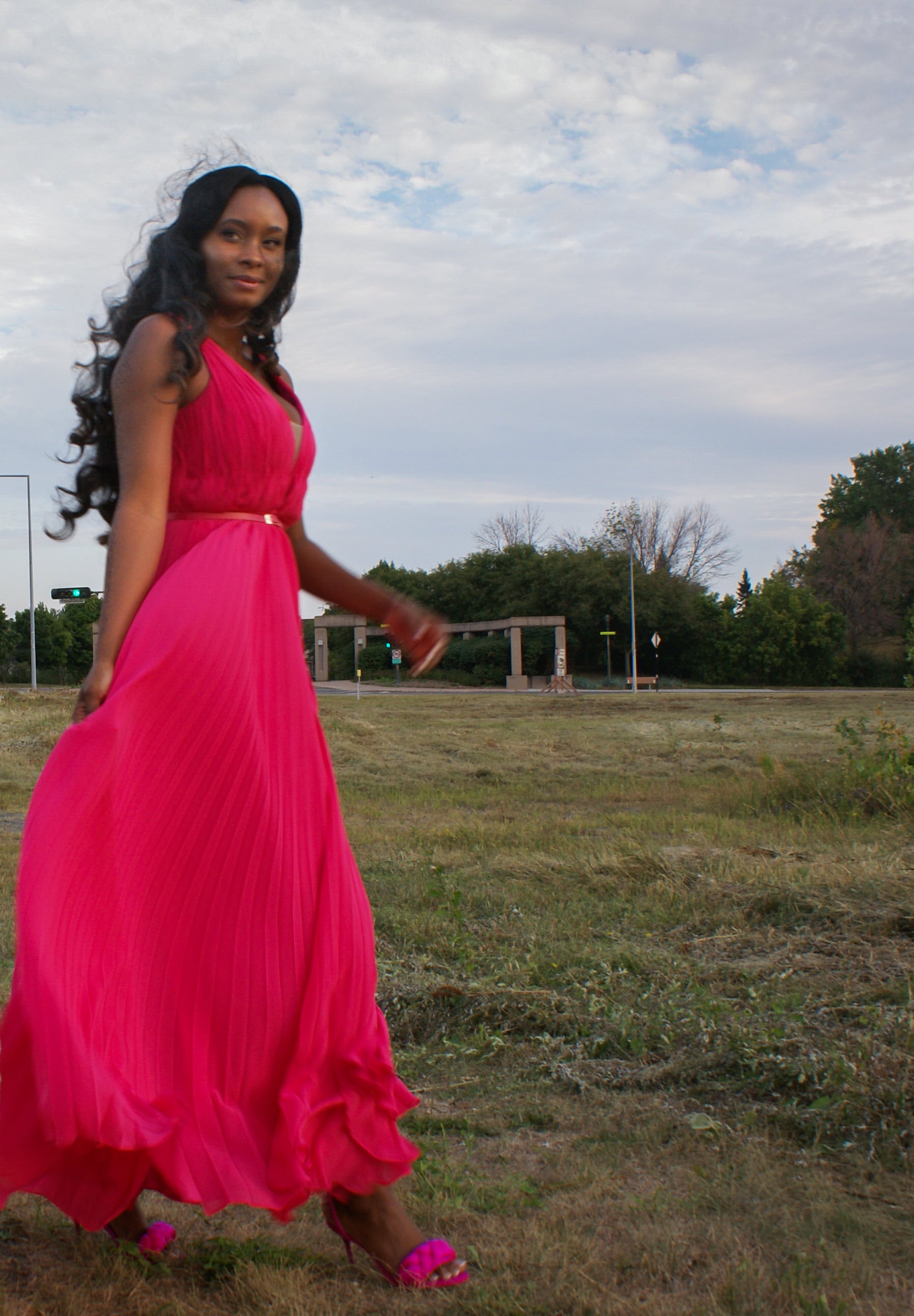 Come-Pleat Perfection Fuchsia Dress – TV STYLES