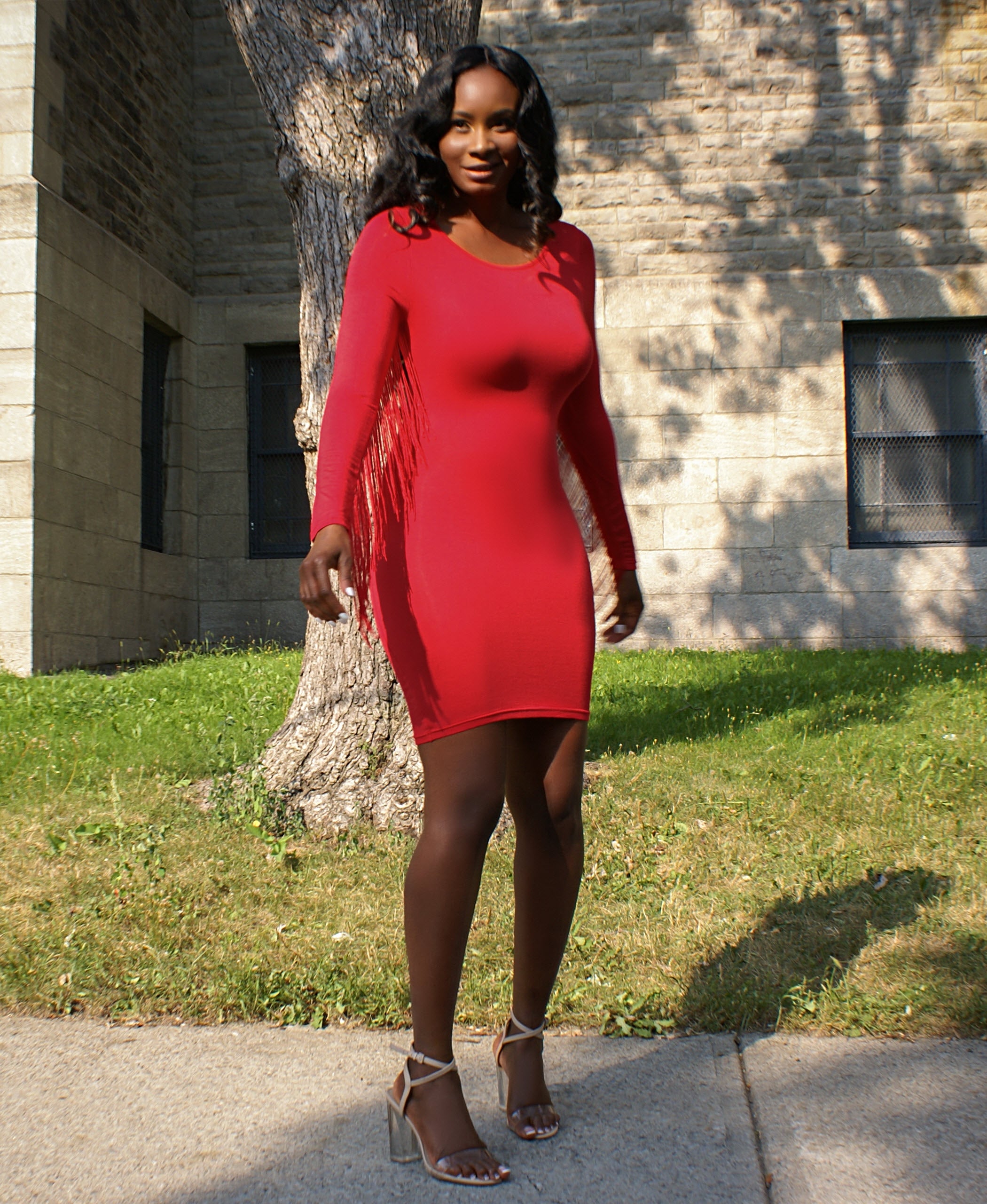 Rockin' Red Fringe Dress TV STYLES Rockin' Red Fringe Dress TV STYLES